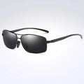 Schwarze Piloten-Sonnenbrille aus Aluminium-Magnesium