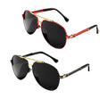 Schwarz-rot-goldene Piloten-Sonnenbrille
