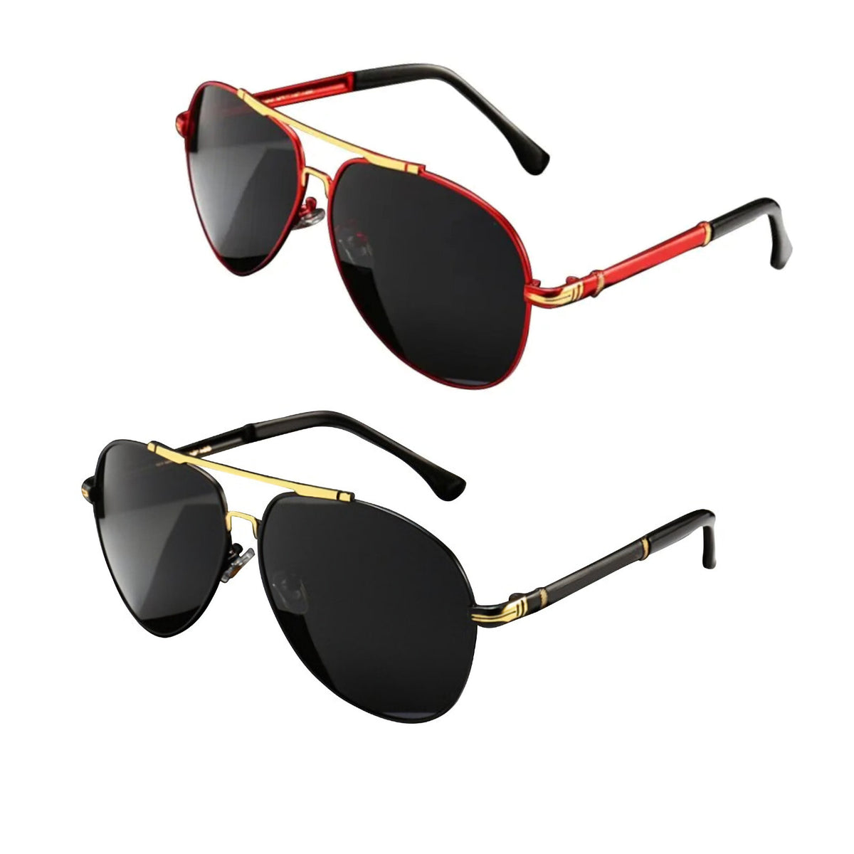 Schwarz-rot-goldene Piloten-Sonnenbrille