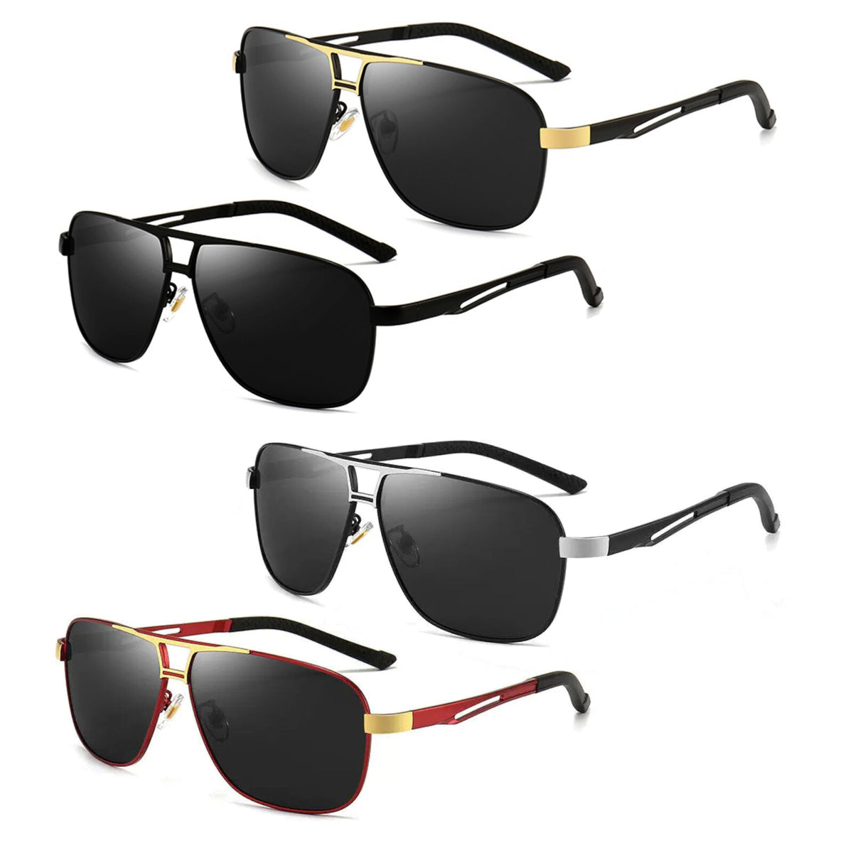 Schwarz-goldene Piloten-Sonnenbrille