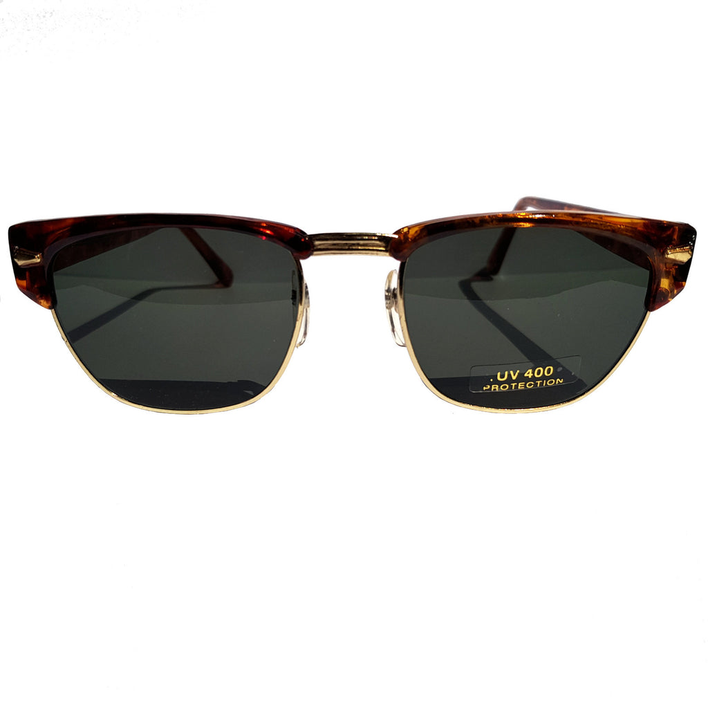 Braune Vintage Sonnenbrille mit dunklen Gläsern
