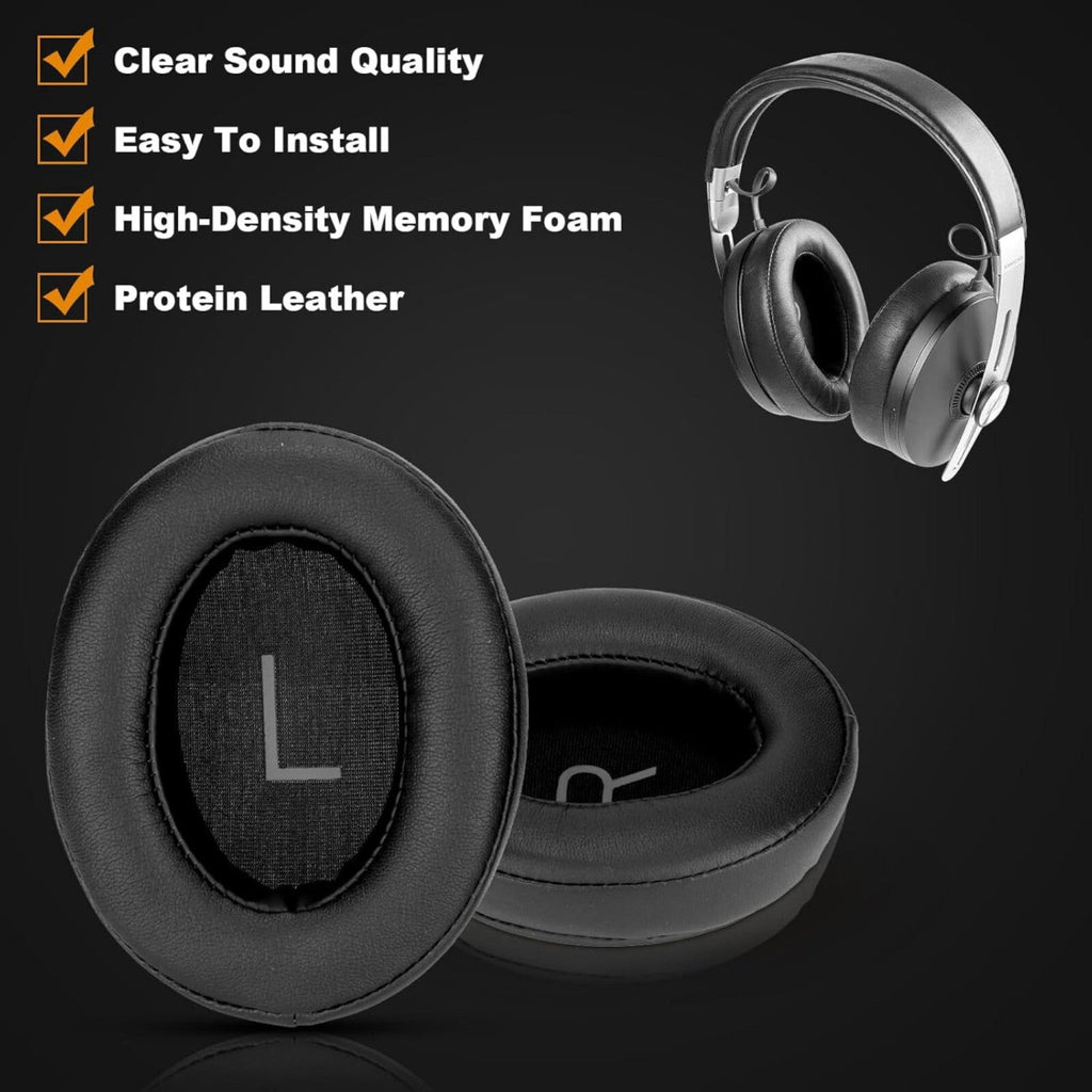 Ohrpolster für Sennheiser Momentum 3 Over Ear Kunstleder Schwarz mit Einrastring