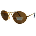 Gold-braune Vintage Damen-Sonnenbrille mit Verzierungen