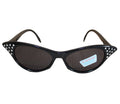 Schwarze Cat-Eye-Sonnenbrille mit Strass