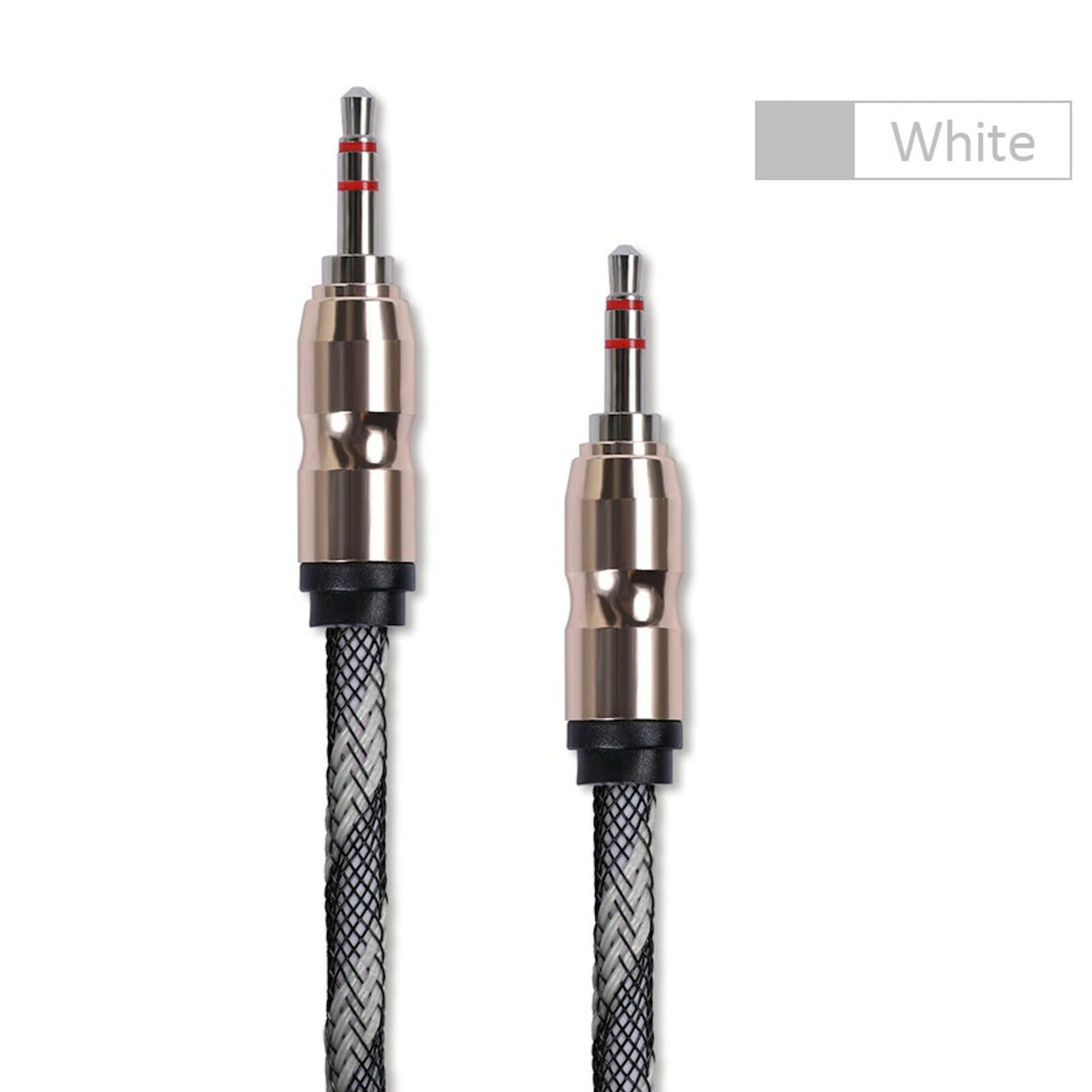 Premium Stereo Kopfhörer Anschlusskabel Nylon 1m 3,5mm Klinke Stecker>Stecker T1