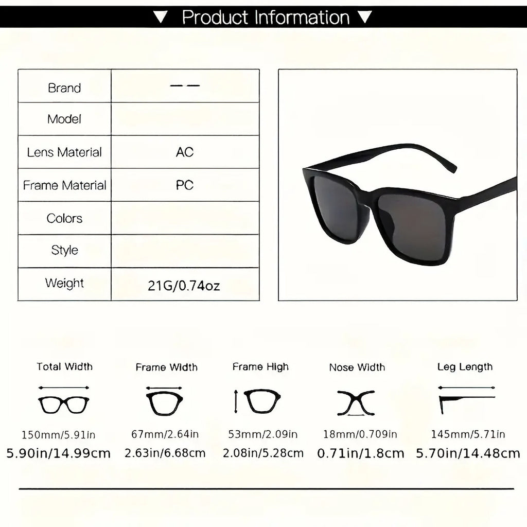 Schwarze Oversized Vintage Sonnenbrille