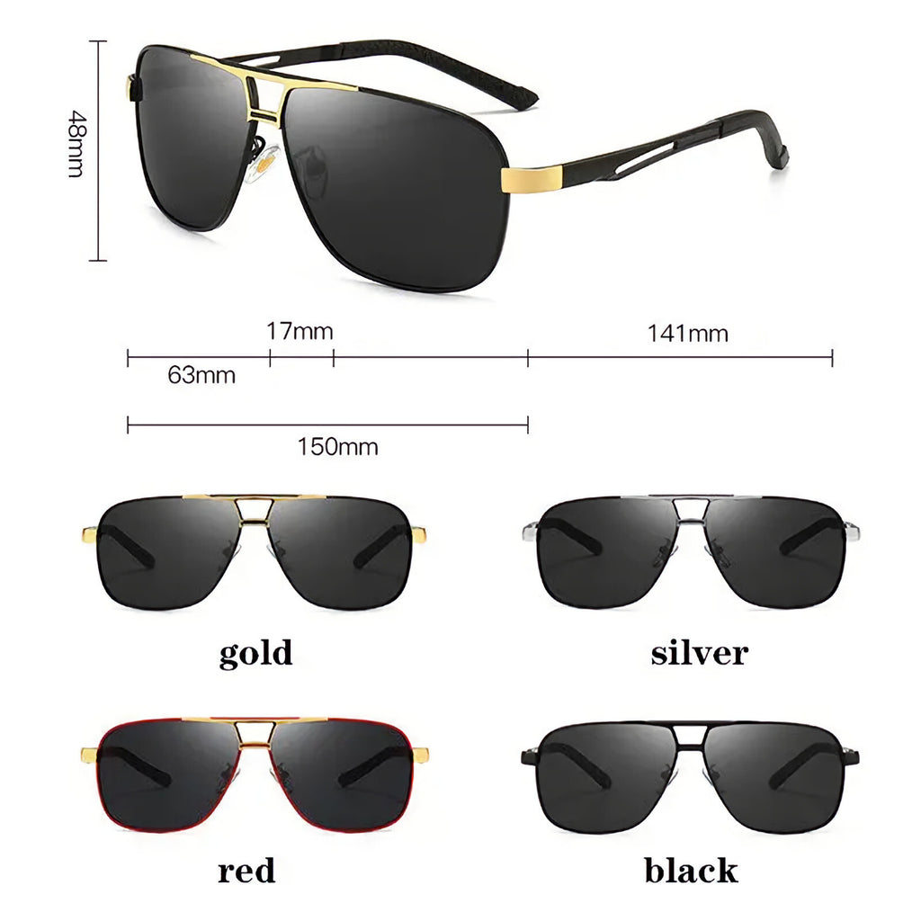 Schwarz-goldene Piloten-Sonnenbrille