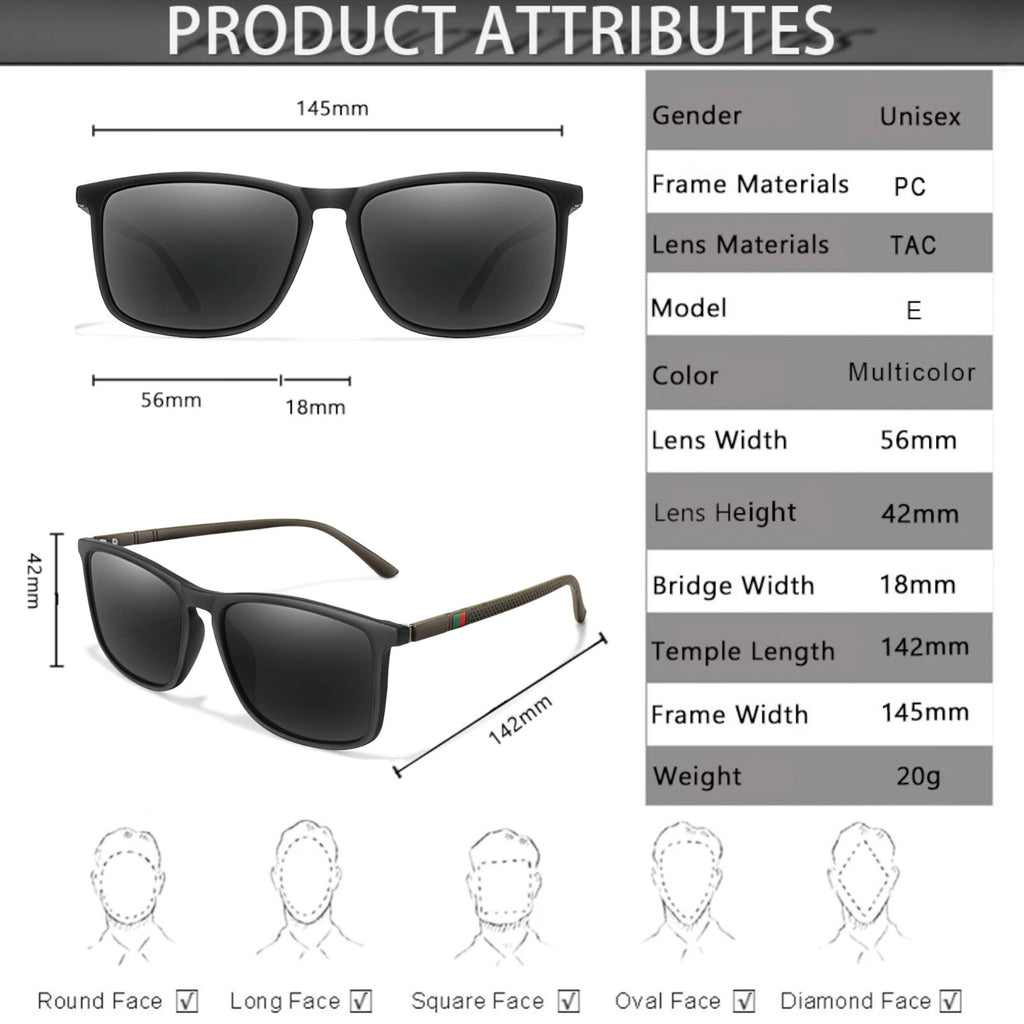 Schwarz-braune matte polarisierte Sonnenbrille