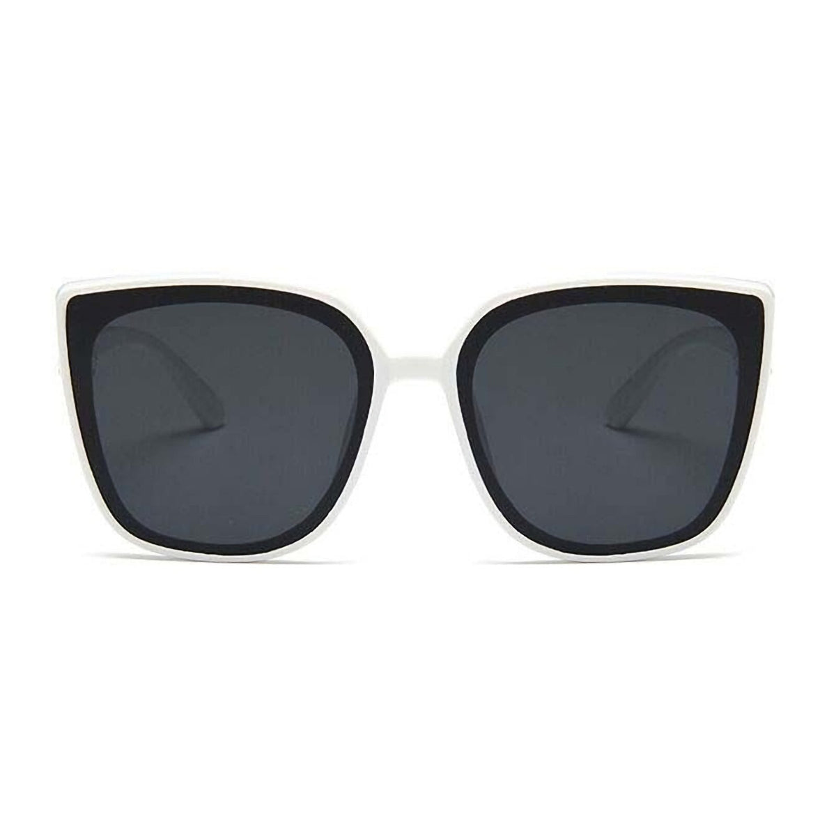 Oversized Cat-Eye-Sonnenbrille Weiß-Gold
