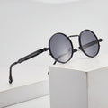 Runde schwarze Steampunk-Sonnenbrille im Lennon-Stil