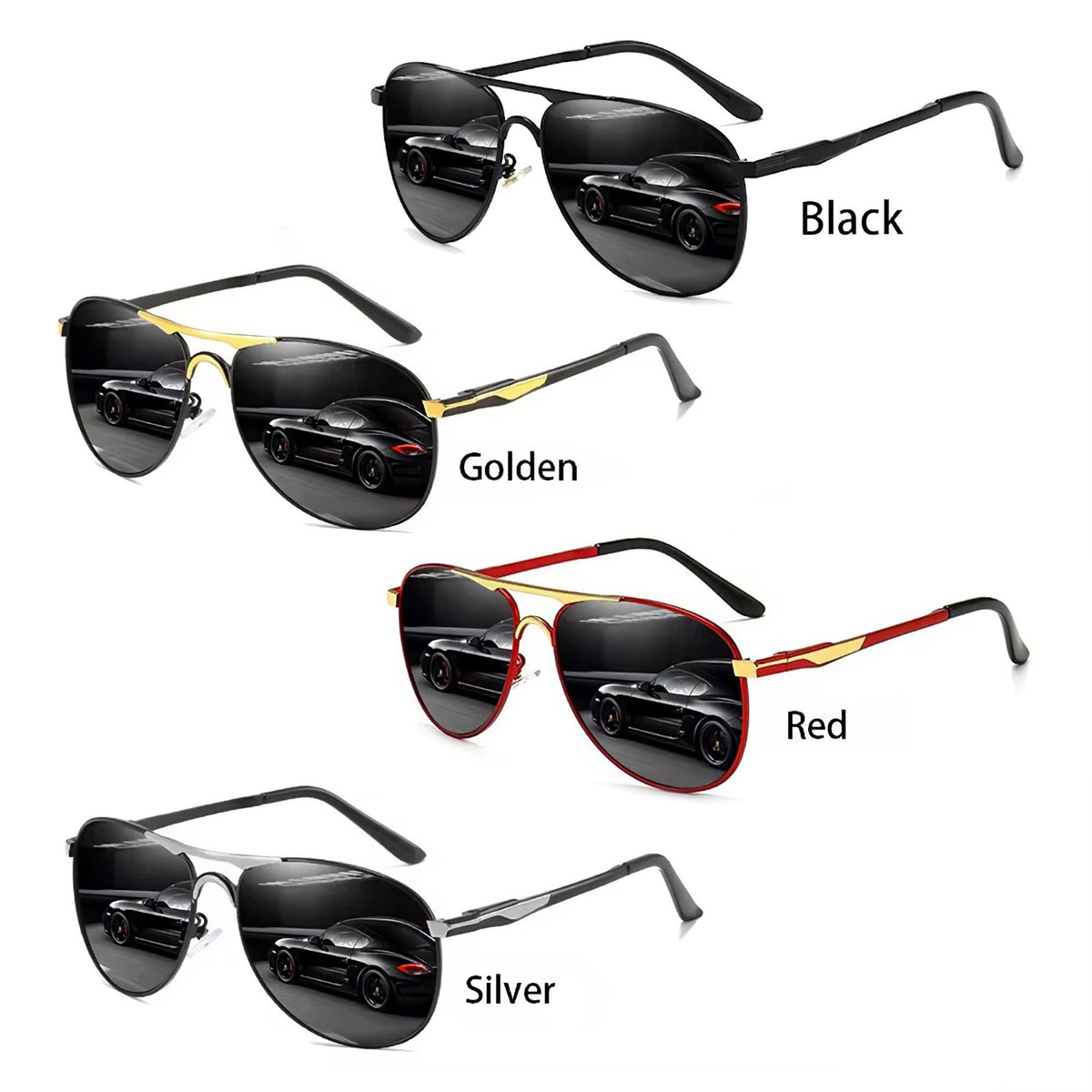 Schwarz-goldene Piloten-Sonnenbrille
