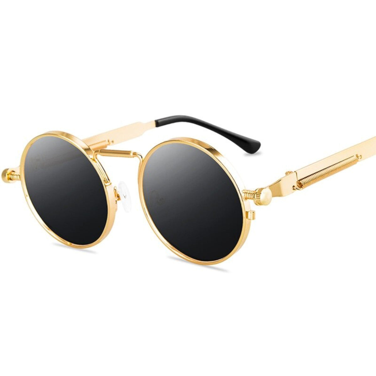 Runde goldene Steampunk-Sonnenbrille im Lennon-Stil