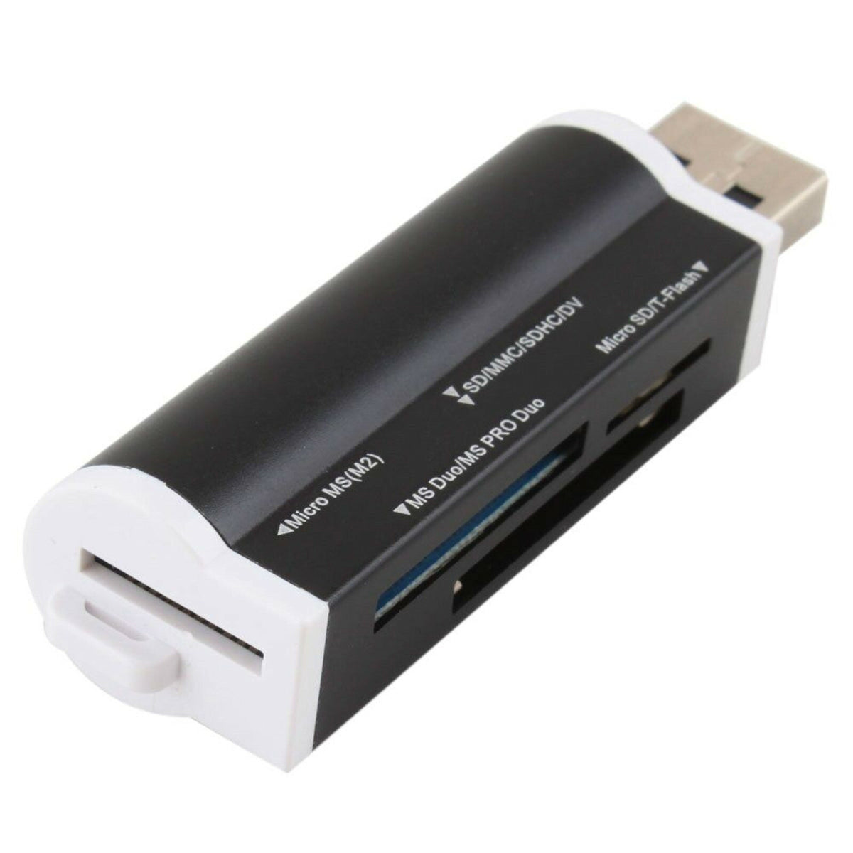Schwarzer USB-Kartenleser für MicroSD SDHC MMC M2
