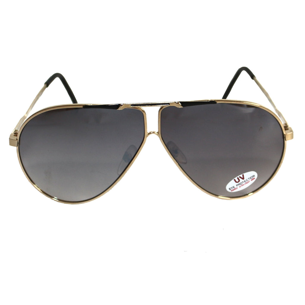 Gold-schwarze Piloten-Sonnenbrille im Porsche-Stil