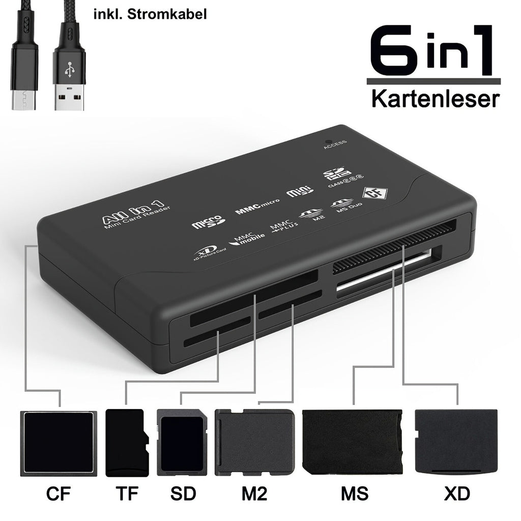 All-in-One USB-Kartenleser für CF SD xD MS SDHC
