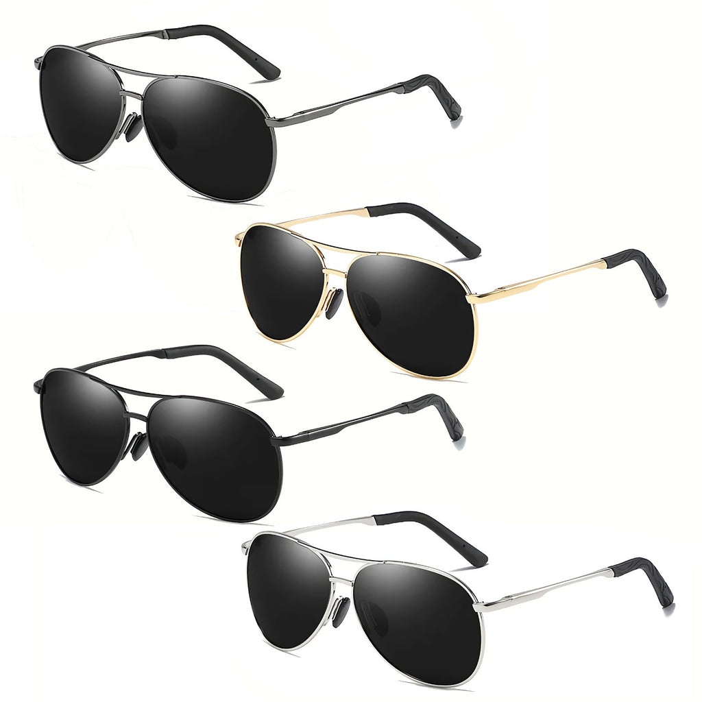 Schwarz-rot-goldene Piloten-Sonnenbrille