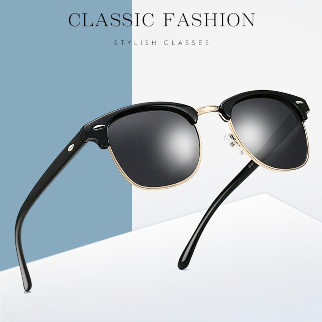 Schwarz-goldene Vintage Sonnenbrille