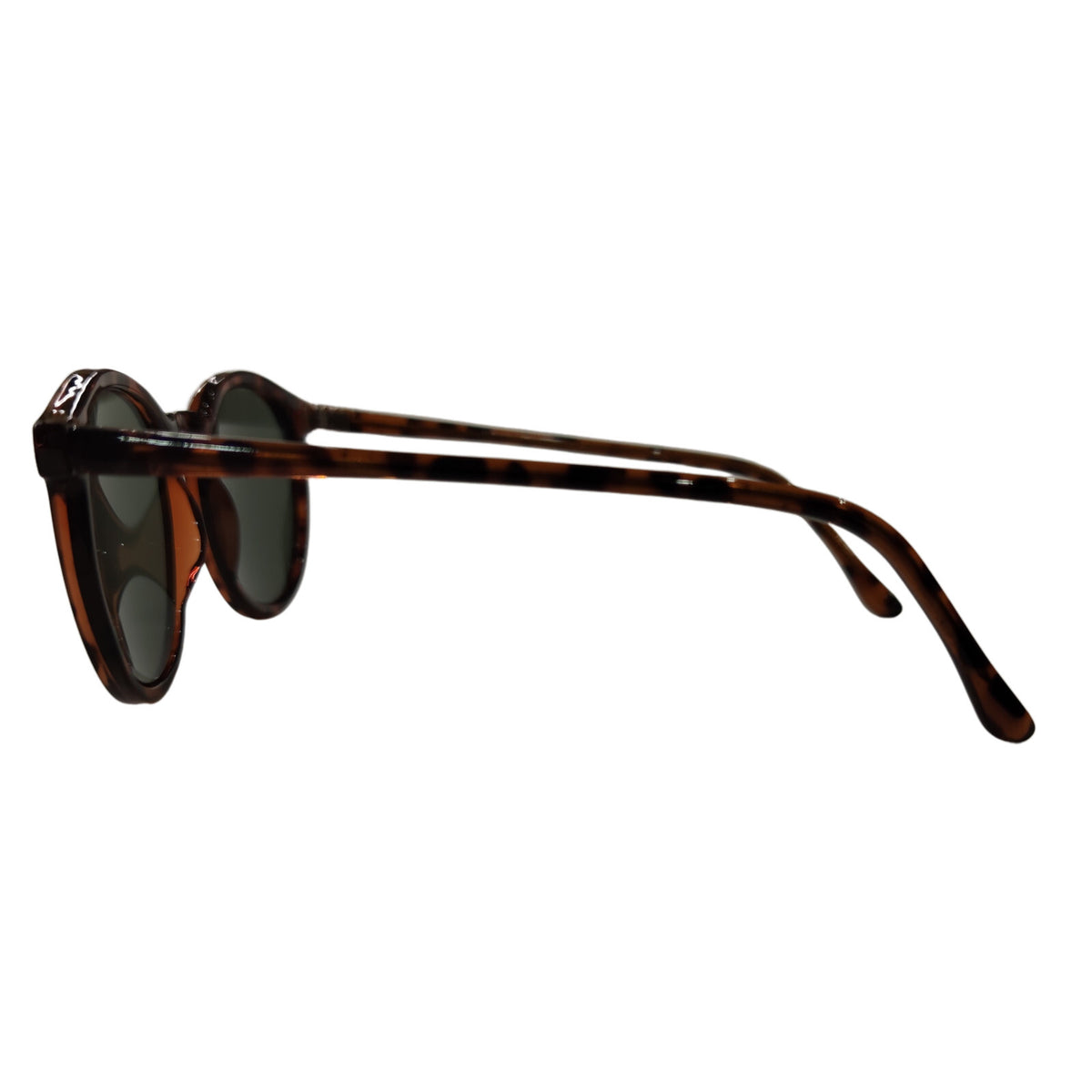 Braune Damen-Sonnenbrille im Tigerlook mit grauen Gläsern