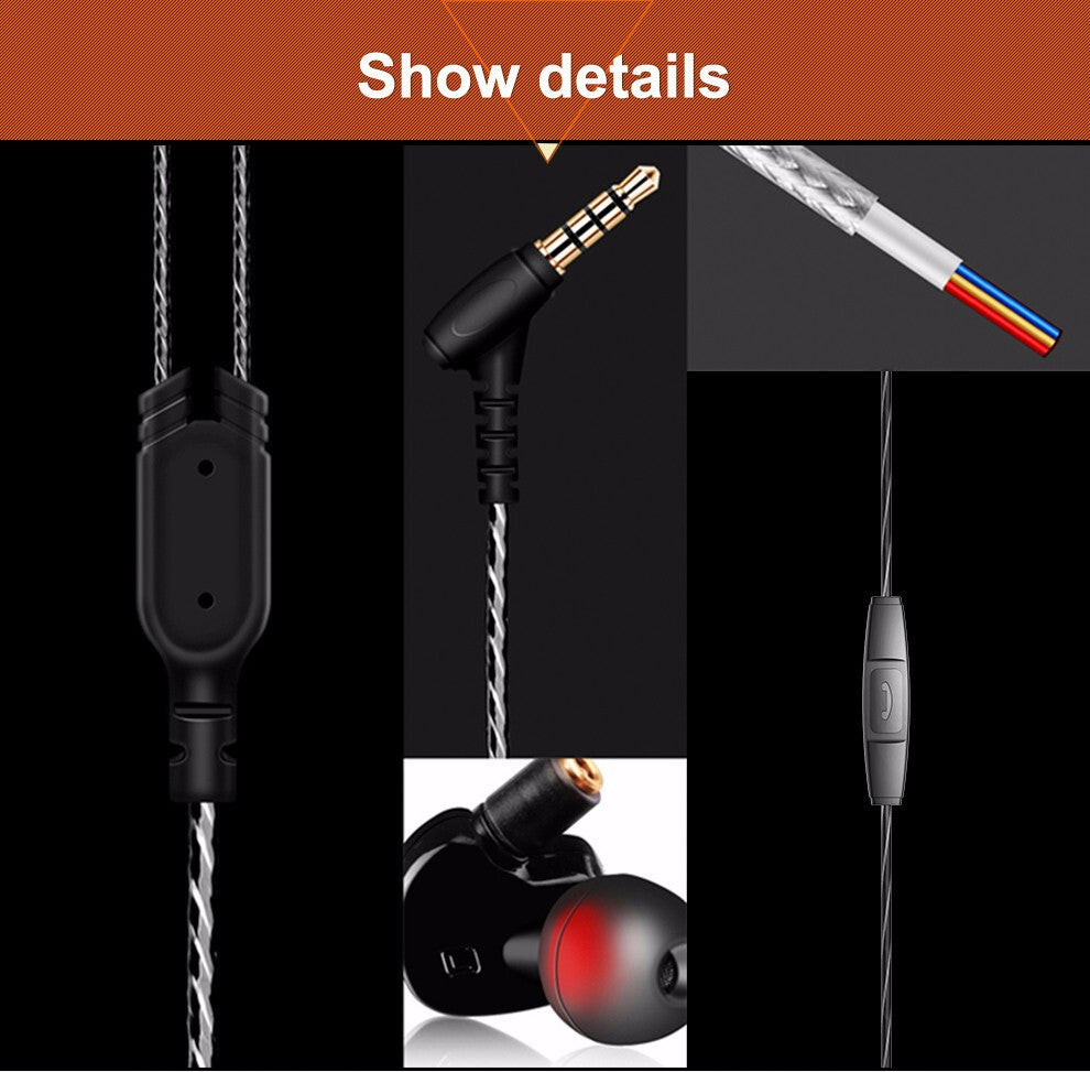 Super Bass High-End In Ear Kopfhörer QKZ W1 Rot Ohrhörer austauschbare Kabel