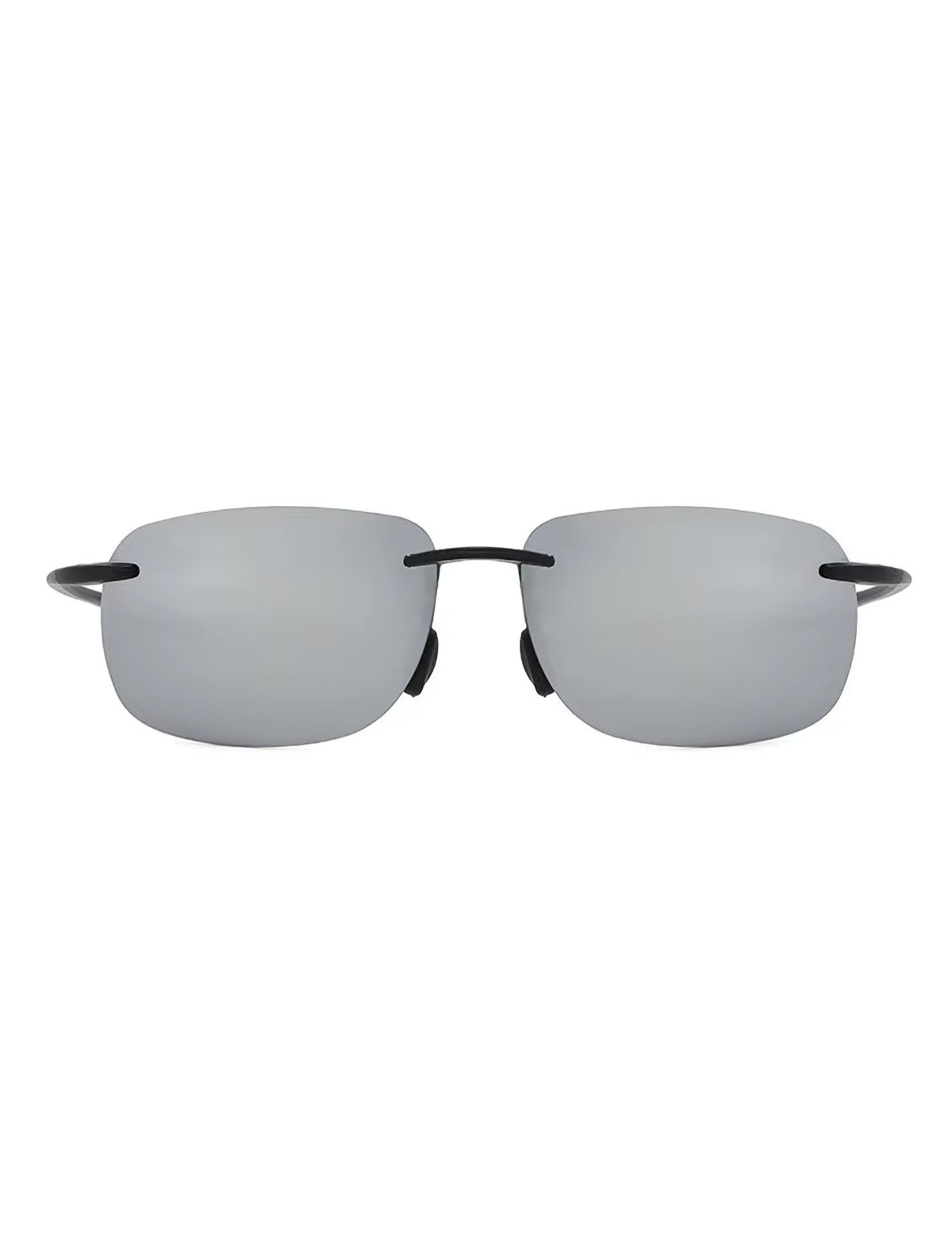 Rahmenlose Matrix-Sportbrille mit silber verspiegelten Gläsern