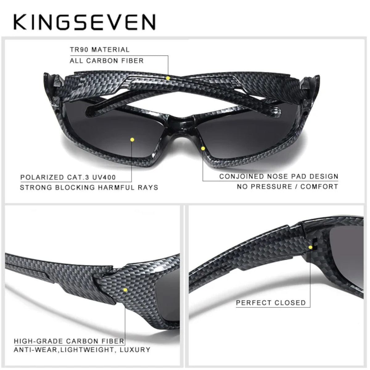Kingseven NA768 polarisierte Biker-Sonnenbrille