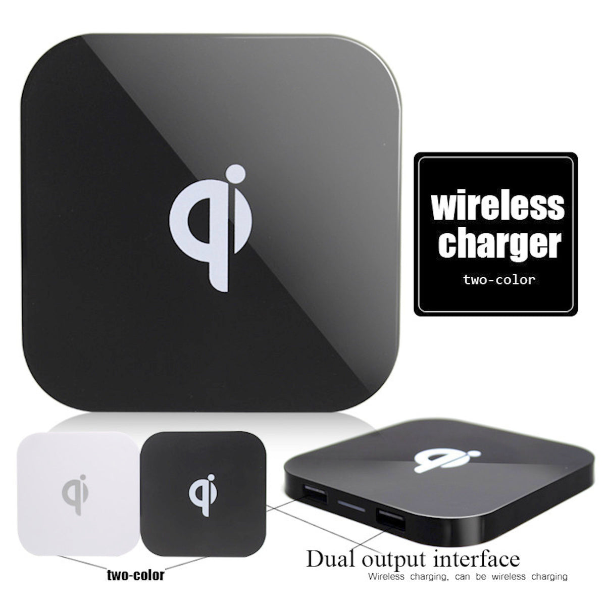 Qi Wireless Charger Q8 mit zwei USB-Ports
