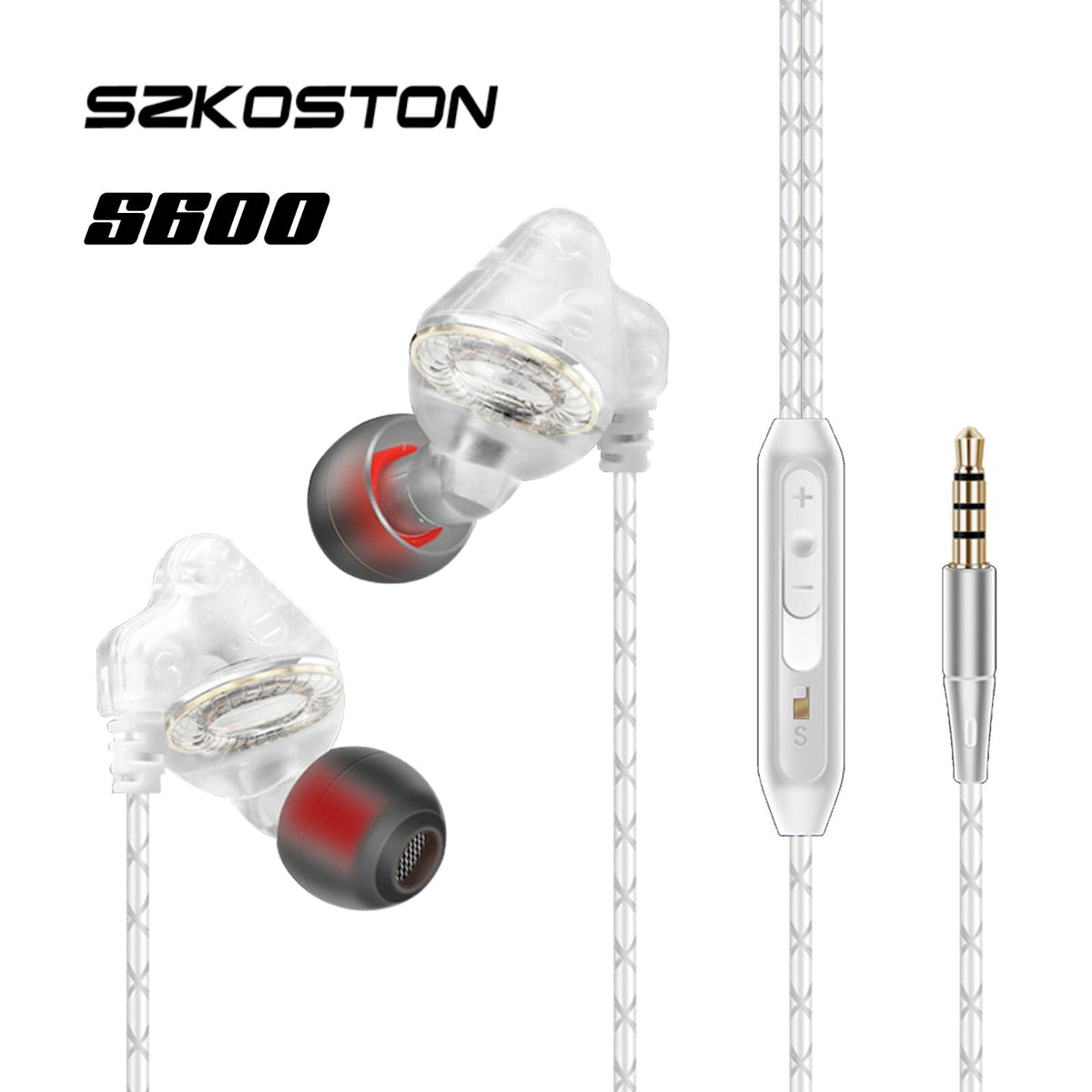 Weißes SZKOSTON S600 In-Ear-Headset