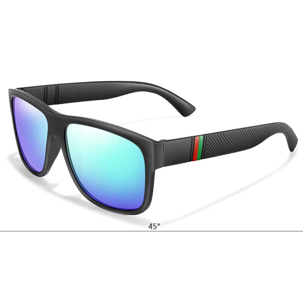 Stylische Sonnenbrille Matt Schwarz Gläser Blau Cool 5417 BL