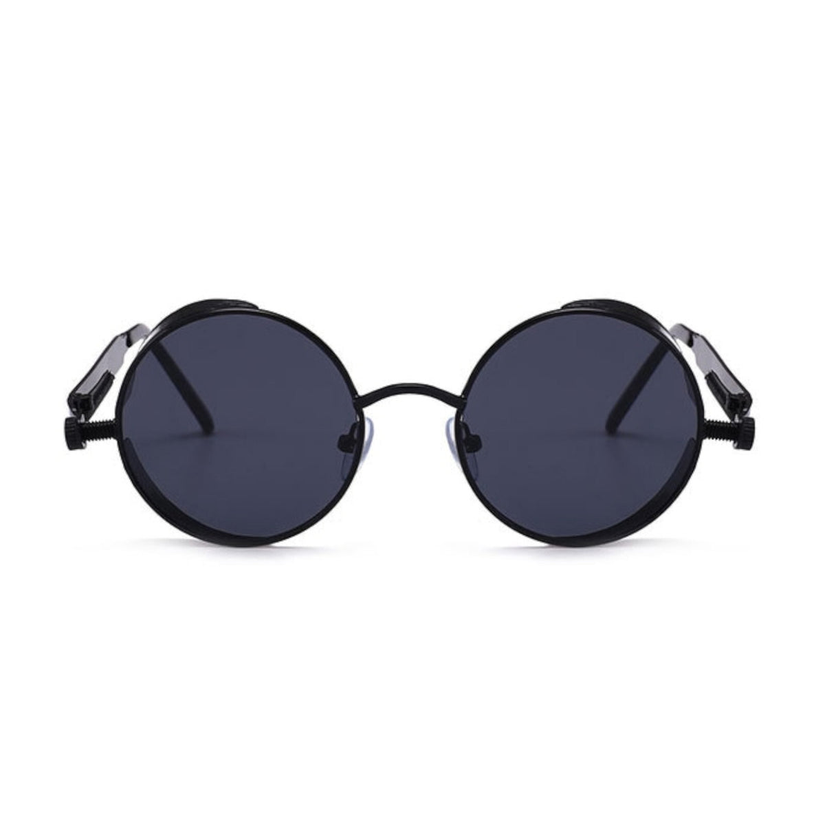 Runde schwarze Steampunk-Sonnenbrille