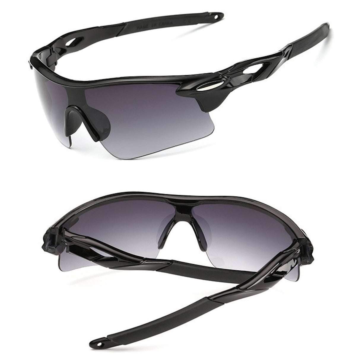 Schwarze polarisierte Sport-Sonnenbrille X1