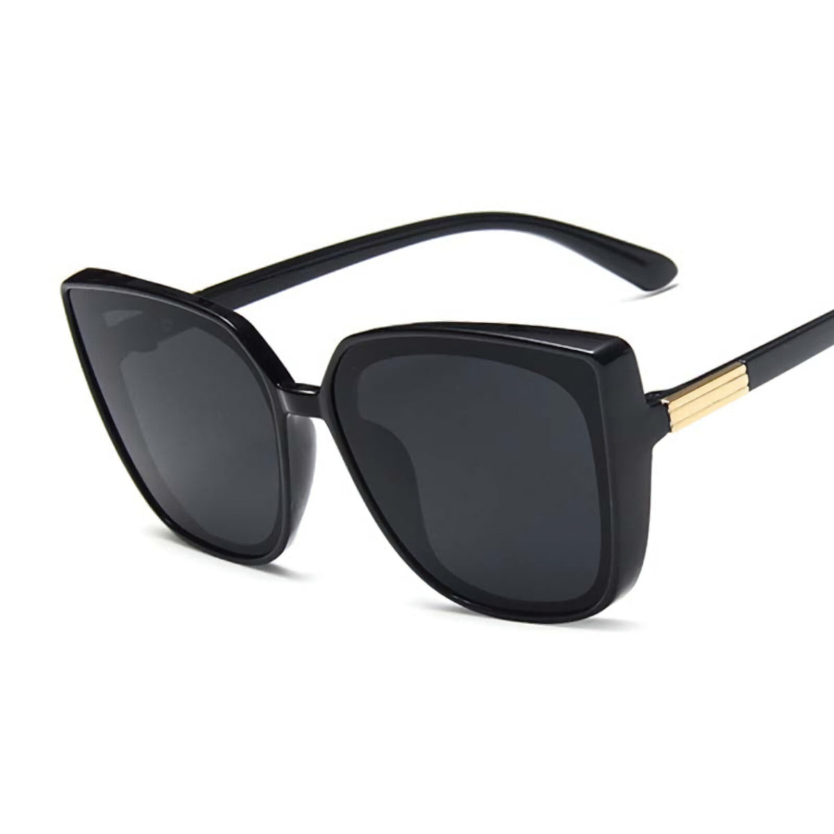 Schwarze Oversized Cat-Eye-Sonnenbrille