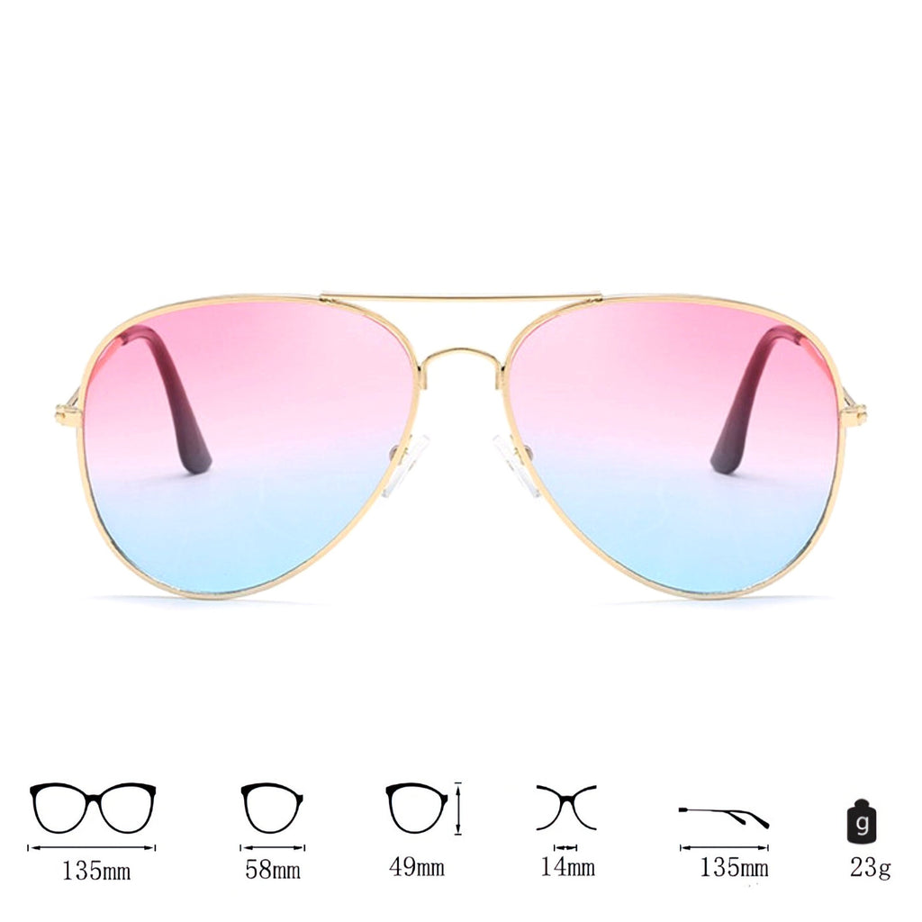 Rot-blaue Fashion Piloten-Sonnenbrille