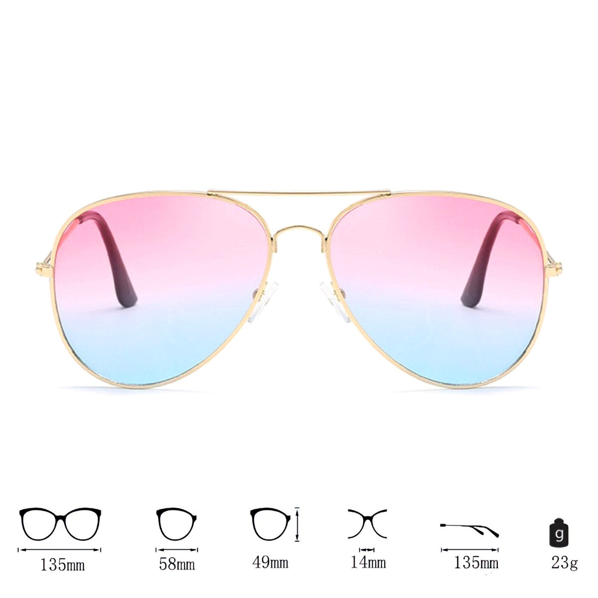Rot-blaue Fashion Piloten-Sonnenbrille