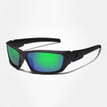 Schwarz-grünblaue Biker-Sonnenbrille aus TR90