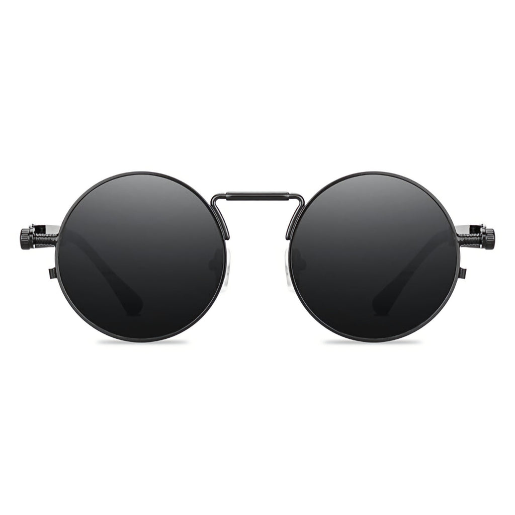 Runde schwarze Steampunk-Sonnenbrille im Lennon-Stil