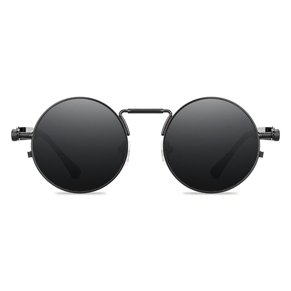 Runde schwarze Steampunk-Sonnenbrille im Lennon-Stil