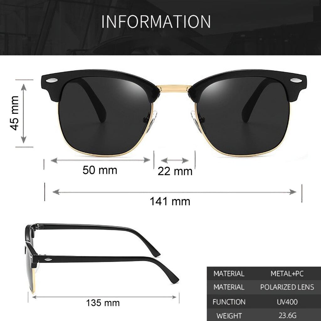 Schwarz-goldene Vintage Sonnenbrille