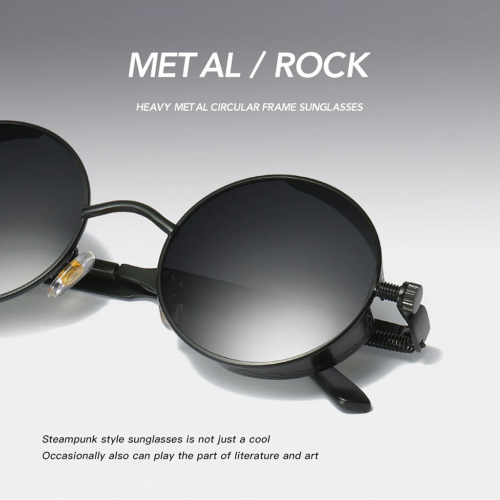 Runde schwarze Steampunk-Sonnenbrille