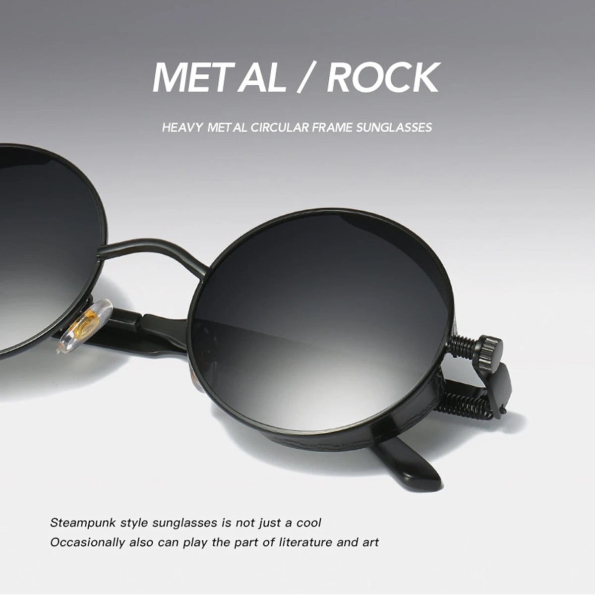 Runde schwarze Steampunk-Sonnenbrille