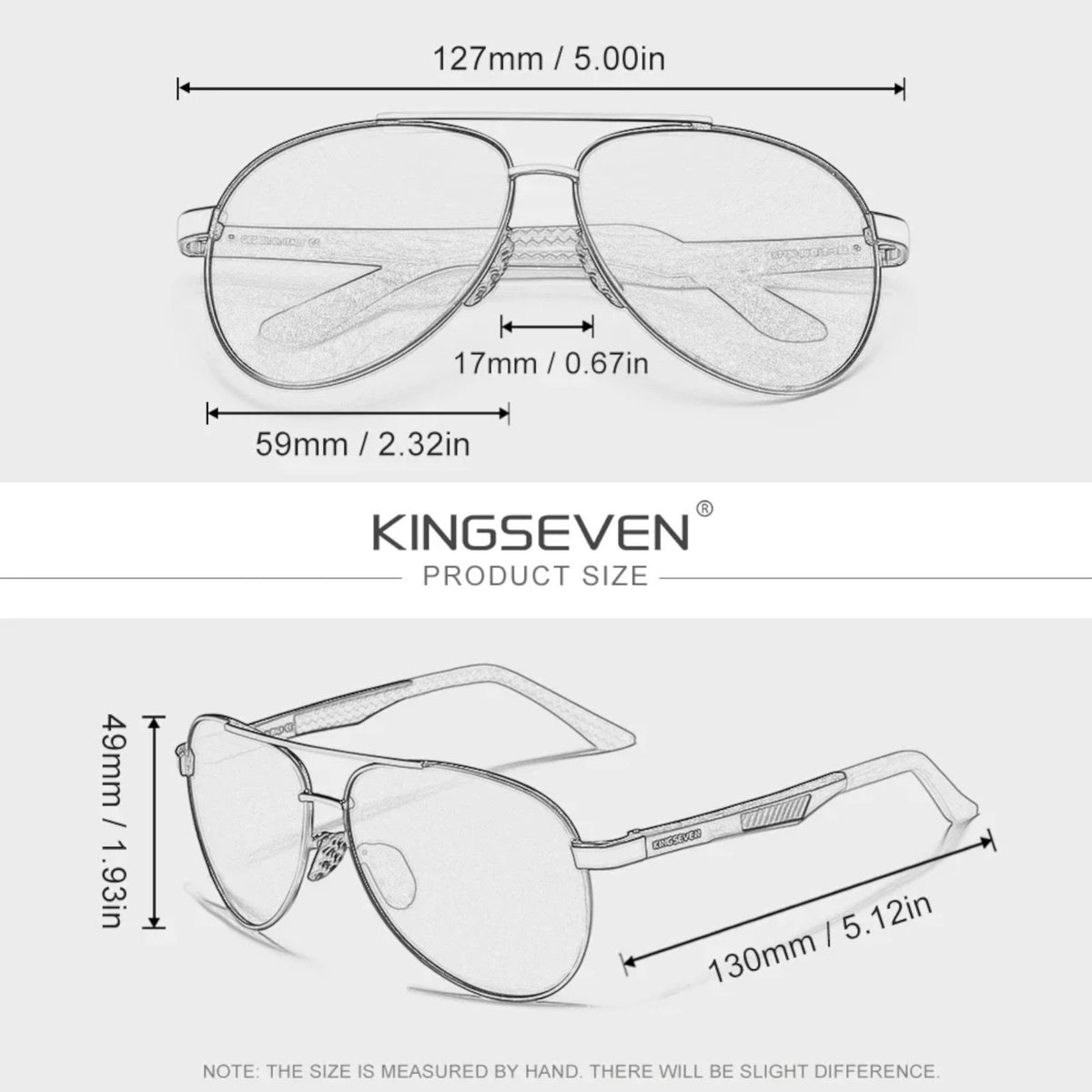 Sonnenbrille Kingseven 7720 GG Premium Pilotenbrille Männer Polarisiert UV400 HD