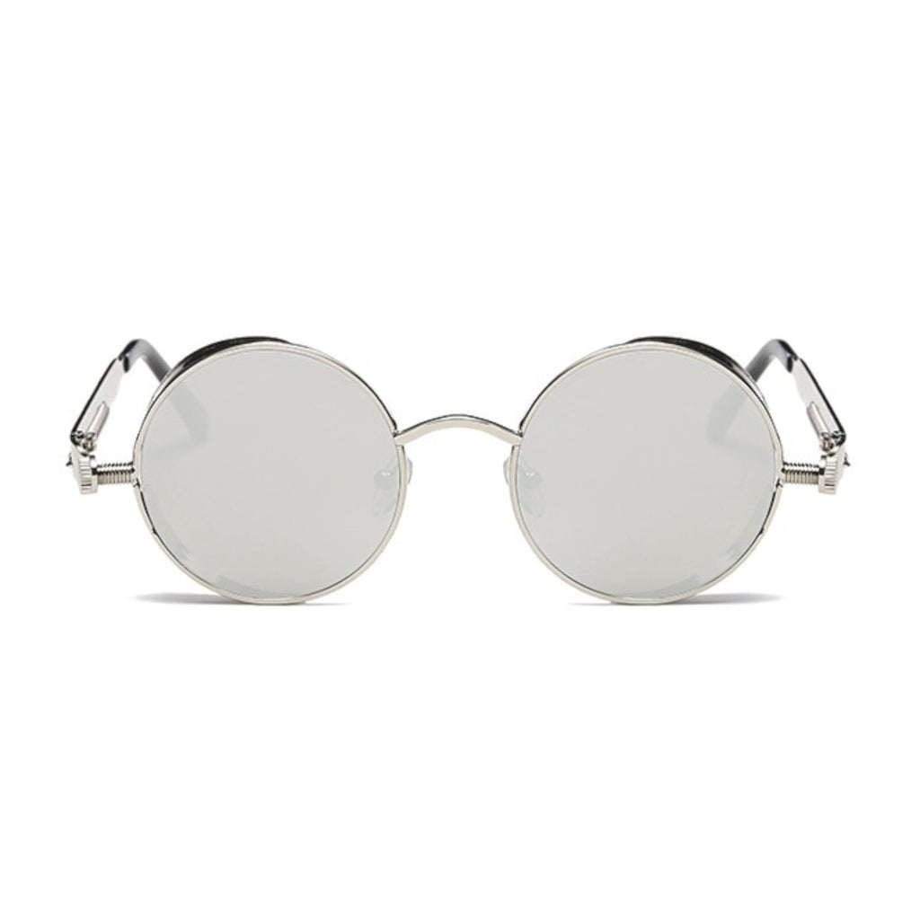 Runde gold-schwarze Steampunk-Sonnenbrille