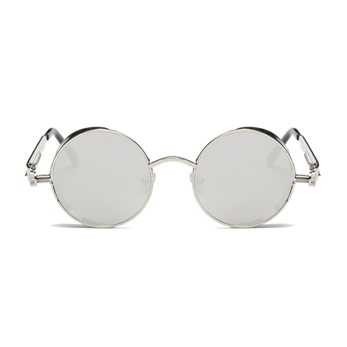 Runde gold-schwarze Steampunk-Sonnenbrille