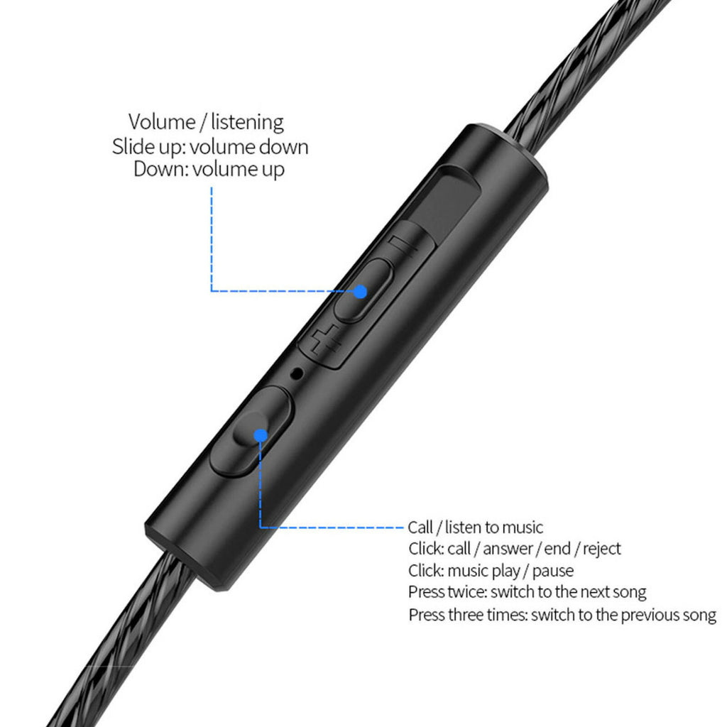 3K X30 In-Ear-Headset mit Mikrofon und Tasche