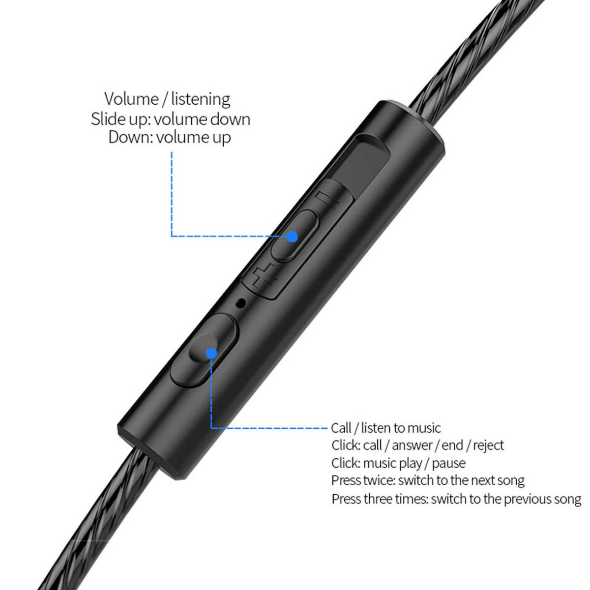 3K X30 In-Ear-Headset mit Mikrofon und Tasche