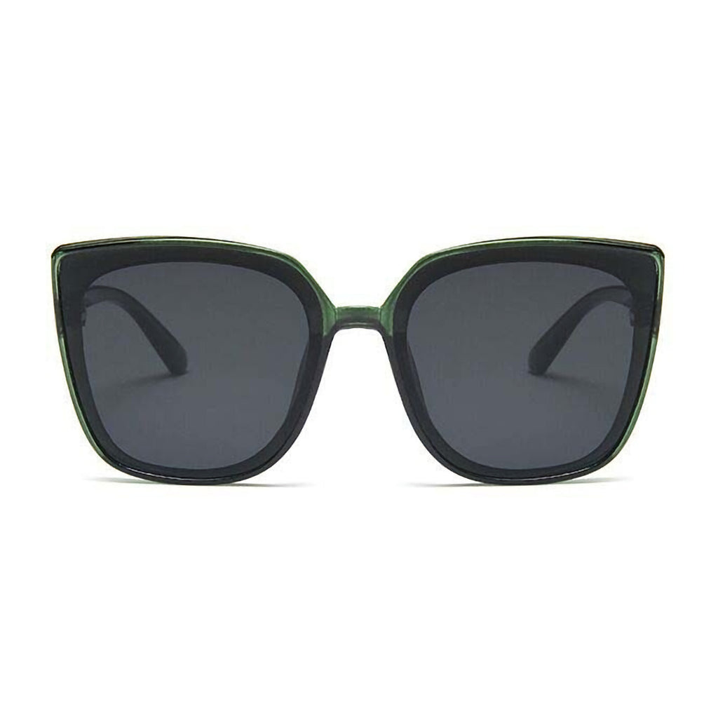 Oversized Cat-Eye-Sonnenbrille in Schwarz-Grün