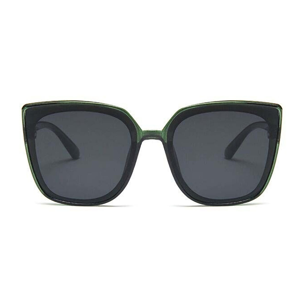Oversized Cat-Eye-Sonnenbrille in Schwarz-Grün