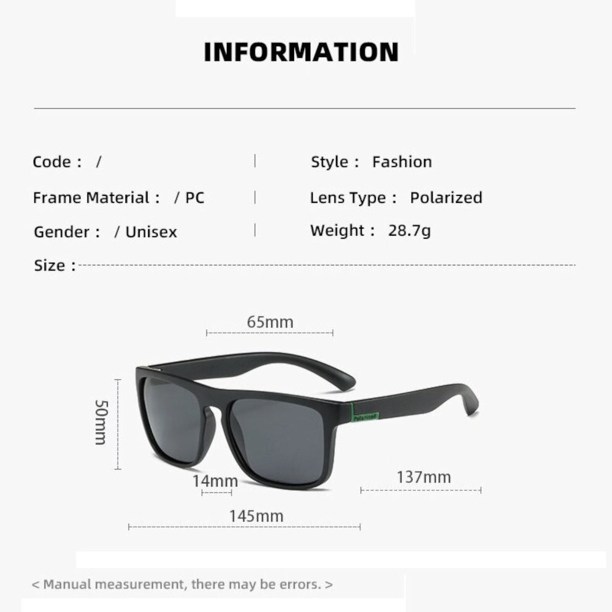 Schwarz-grüne polarisierte Sonnenbrille