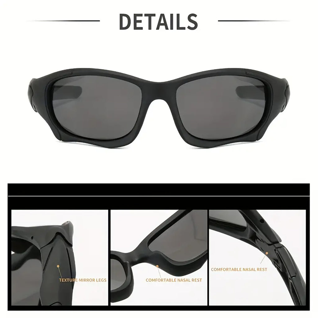 Schwarz-silberne Sport-Sonnenbrille aus Polycarbonat