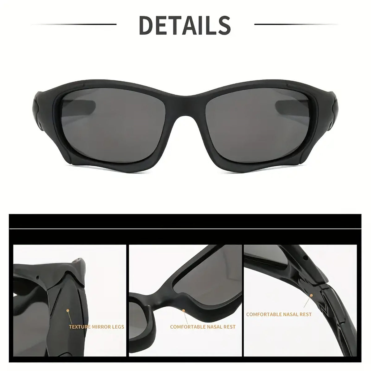 Schwarz-silberne Sport-Sonnenbrille aus Polycarbonat
