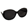 Schwarze Cat-Eye-Sonnenbrille mit Strass